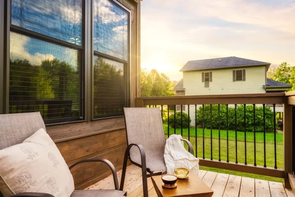 Enjoying the fresh mountain air is as easy as stepping onto the deck.